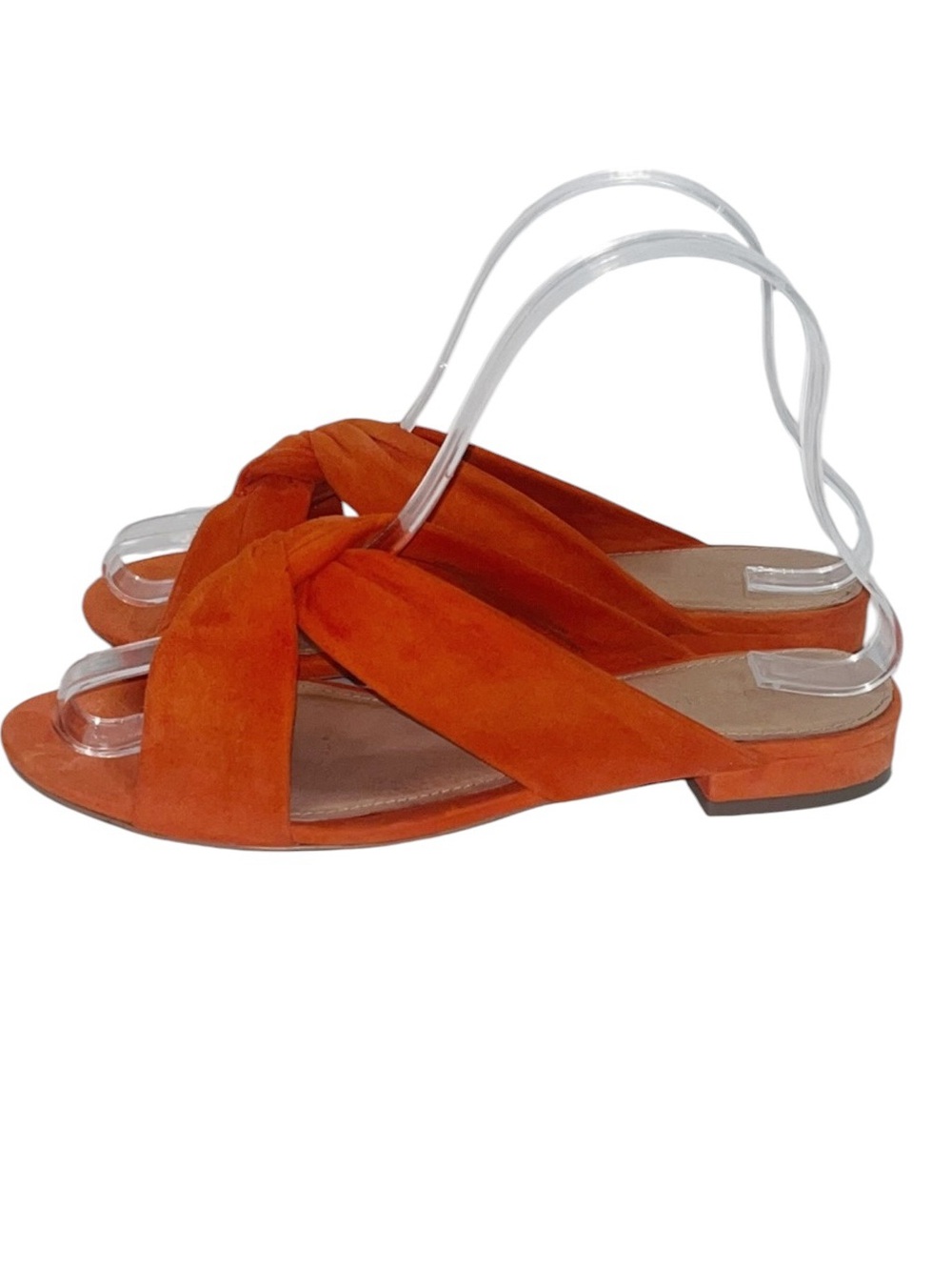 - Nordstrom Halogen Tangerine orange Wrap Suede Slides  size 6M